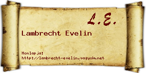 Lambrecht Evelin névjegykártya